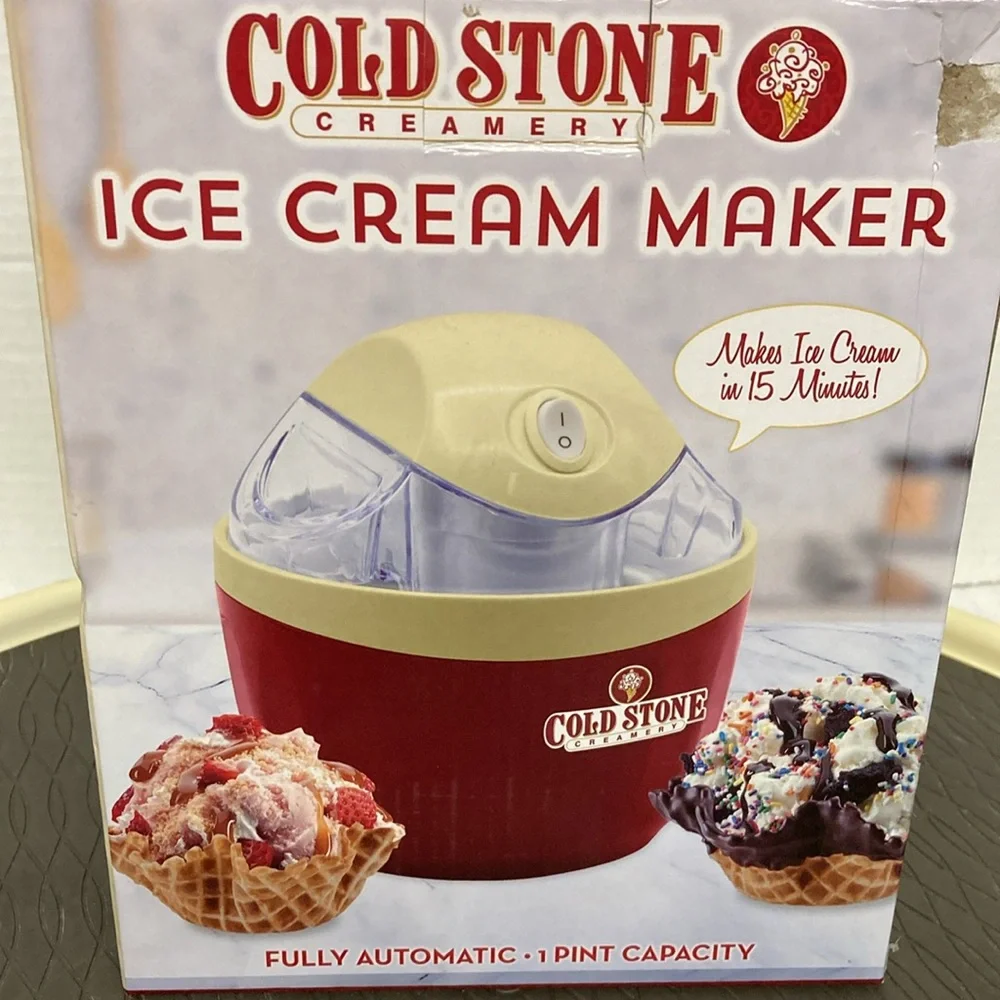 Cold Stone Creamery Ice Cream Maker Automatic 1 Pint Makes in 15 Minutes New